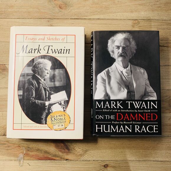 MARK TWAIN On The Damned Human Race & Essays and Sketches Lot of 2 HARDCOVER - Picture 1 of 10